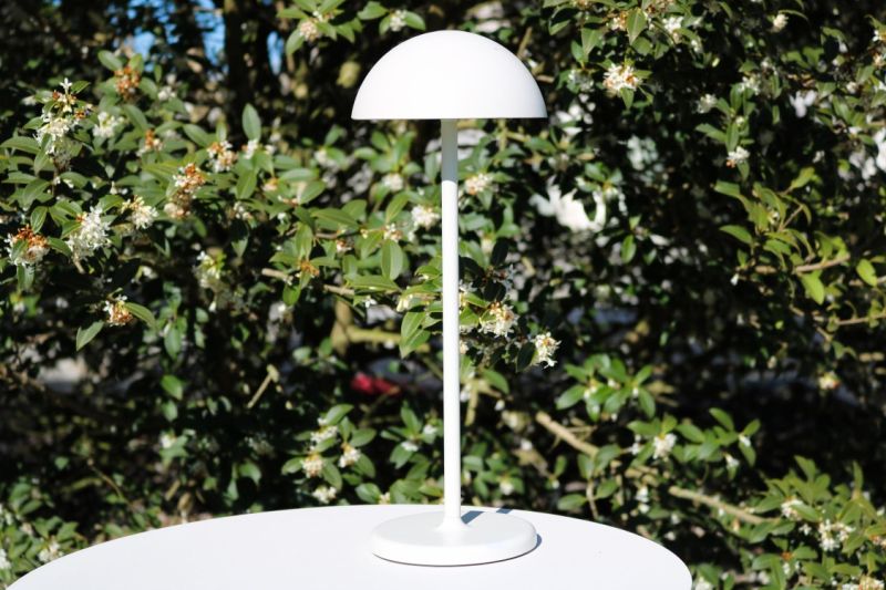 Lucide JOY - Dobíjacia stolová lampa Outdoor - Batéria - Ø 12 cm - LED Rozm. - 1x1,5W 3000K - IP54 - Biela